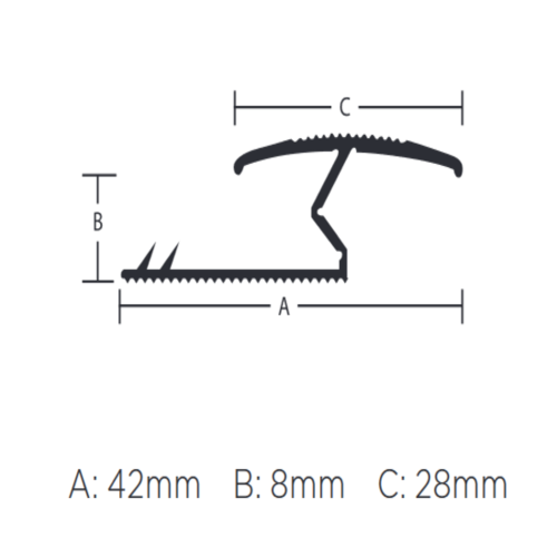 Brushed Black Z Edge Door Bar Premium Door Threshold in Brushed Black.