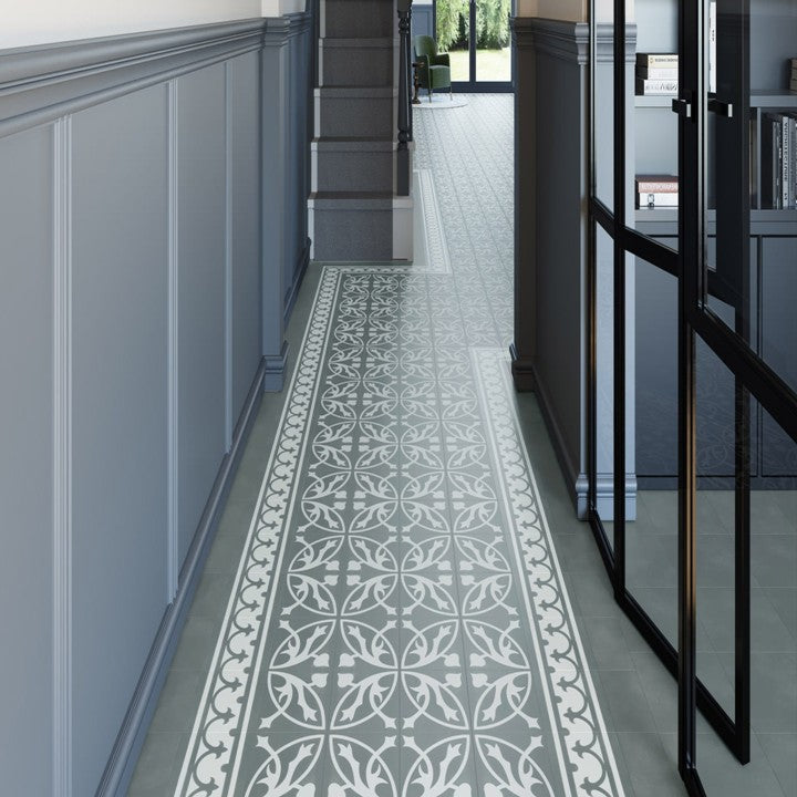 Victorian Treasure Smoke Invictus Maximus Luxury Vinyl tile. Victorian Style Flooring in luxury vinyl tile. 